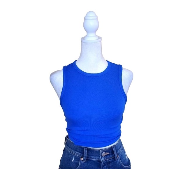 NWT Lelis Cobalt Blue Ribbed Tank Top - Picture 2 of 3